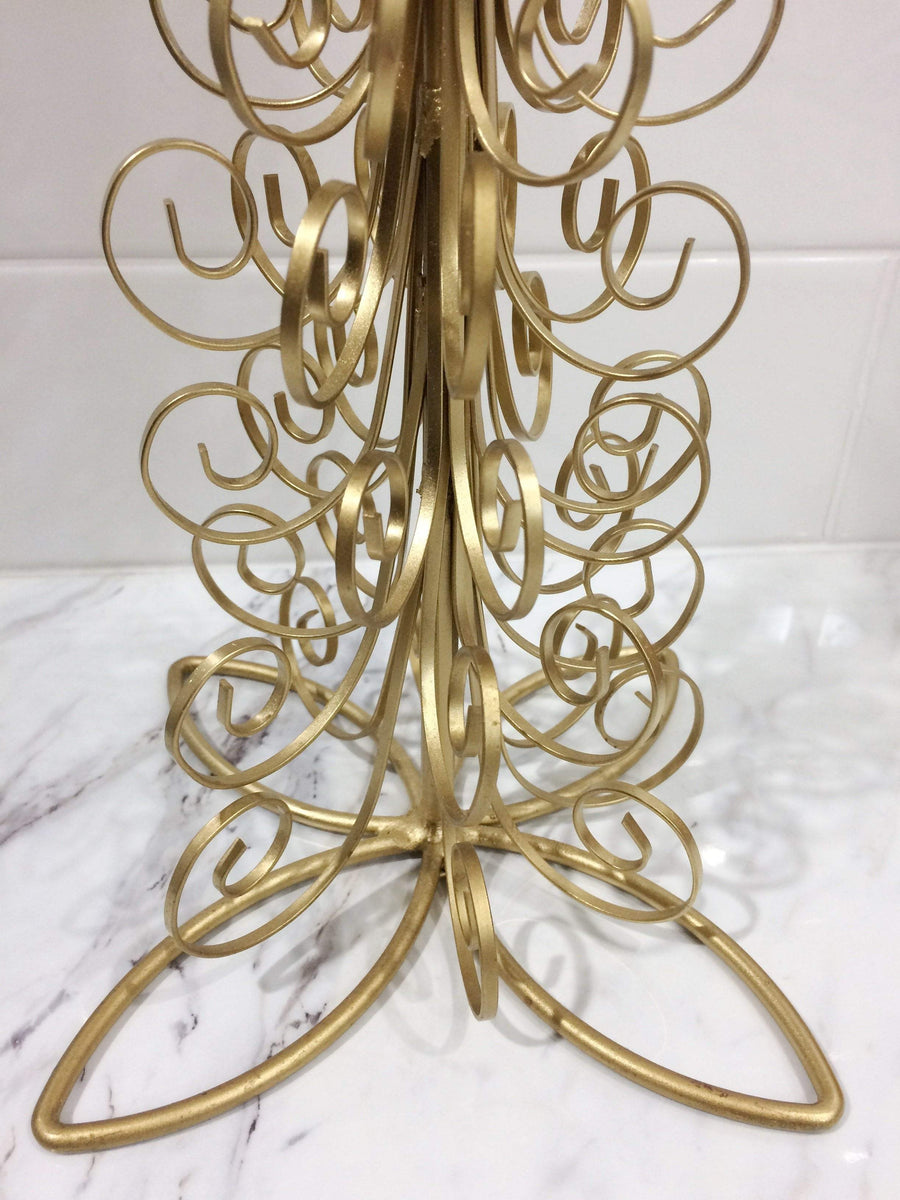 Gold Metal Christmas Tree Table Stand Decoration Adelaide Clocks