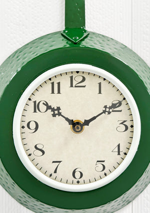 Vintage Kitchen Frying Pan Battery Wall Clock | Adelaide Clocks