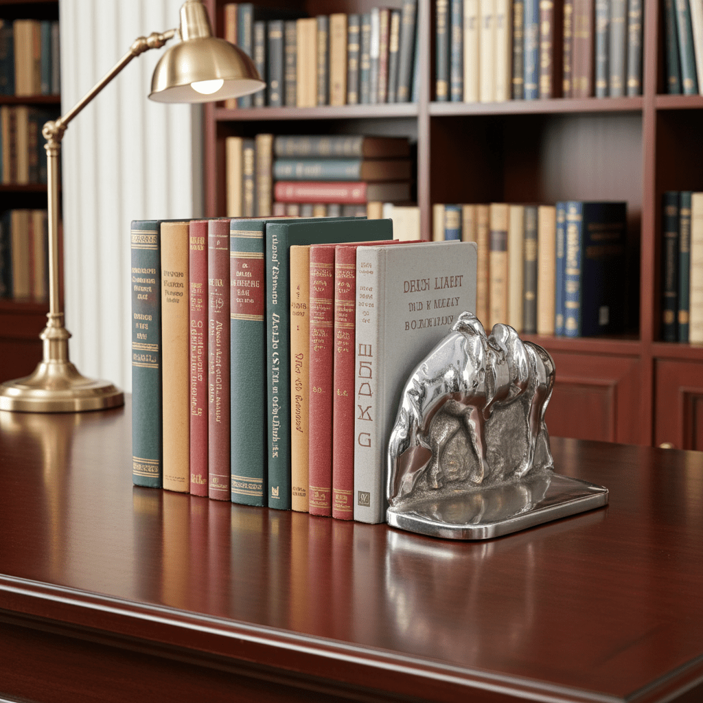 Vintage Cast Solid Silver Grazing Saddle Horse Bookends | Adelaide Clocks