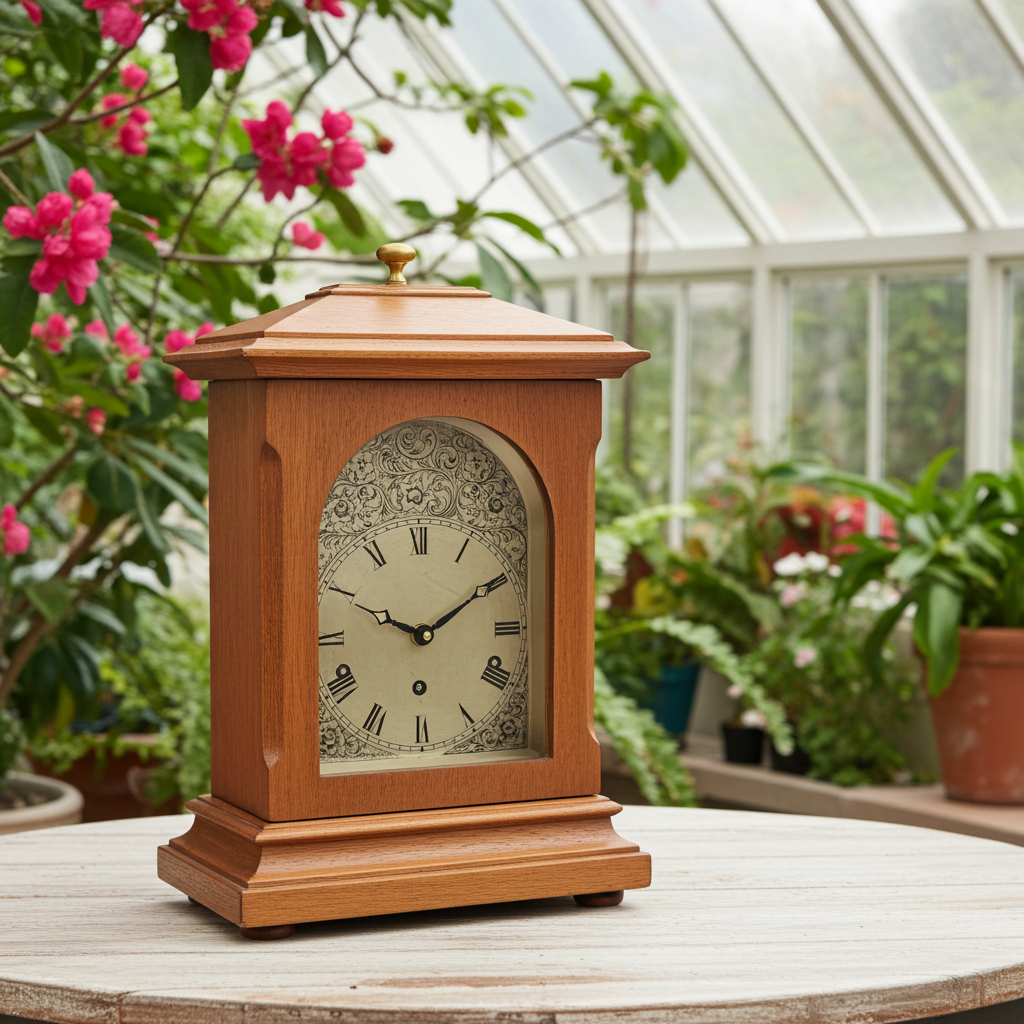 Antique Oak Wood Grain Battery Mantel Clock | Adelaide Clocks