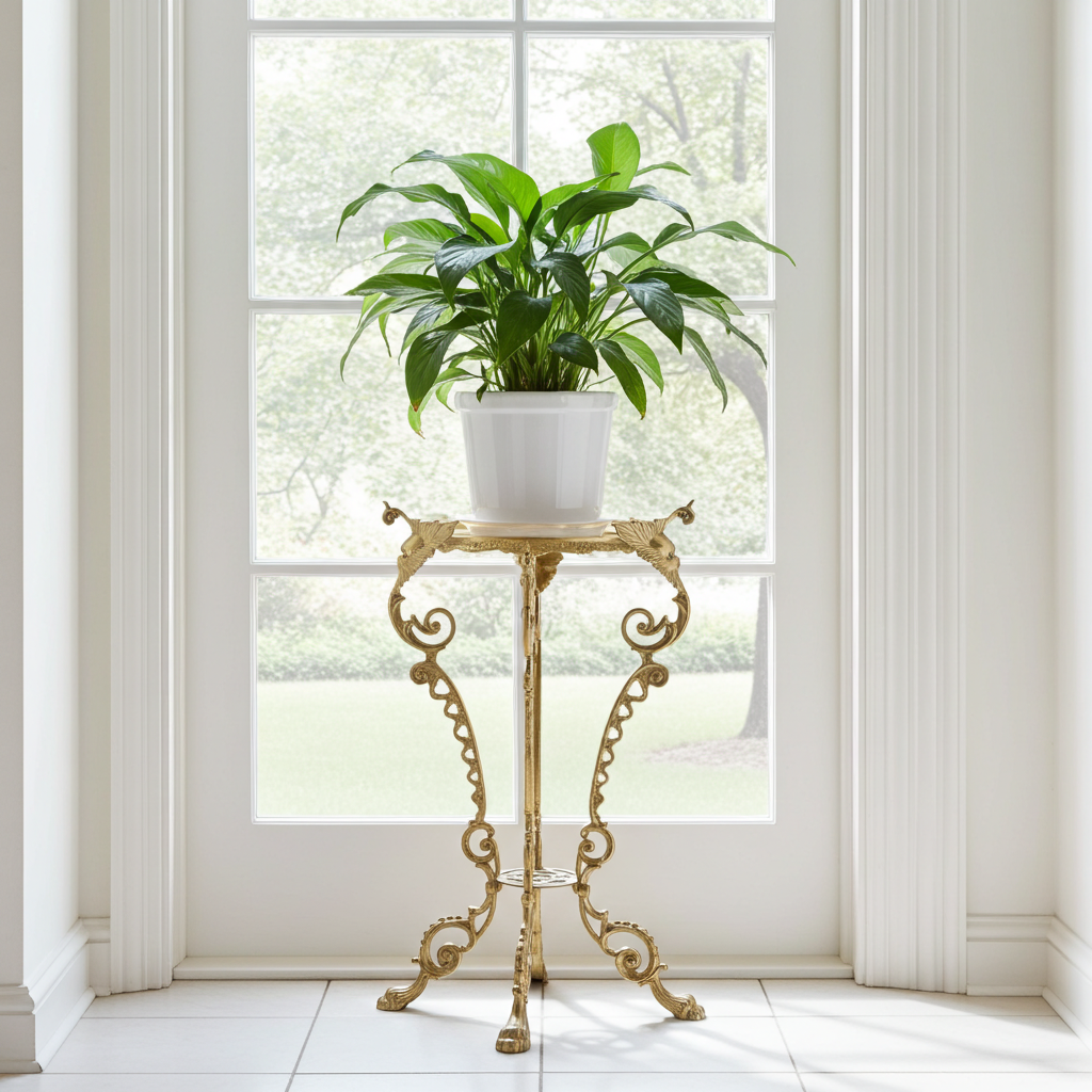 Antique Jardiniere Ornate Brass Plant Stand Table | Adelaide Clocks