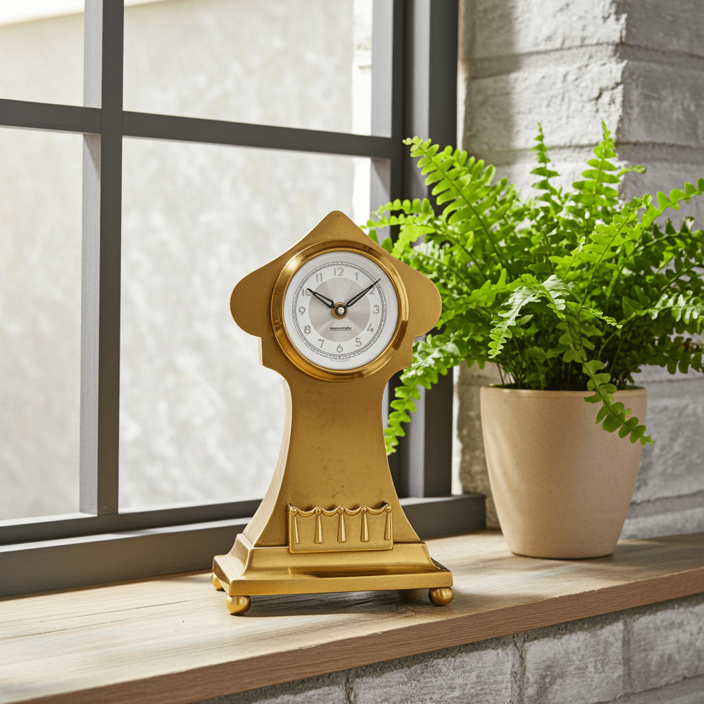 Vintage Art Nouveau Brass Mercedes German Mantel Clock | Adelaide Clocks