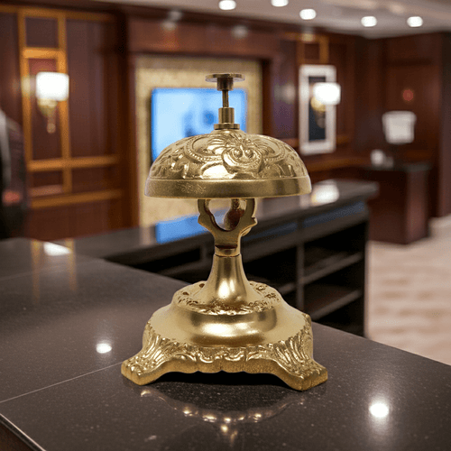 Vintage BRASS Hotel Shop Counter Desk Service Bell | Adelaide Clocks