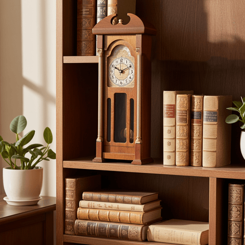 Antique Brooklyn Wood Grain Battery U.S.A. Mantel Clock | Adelaide Clocks