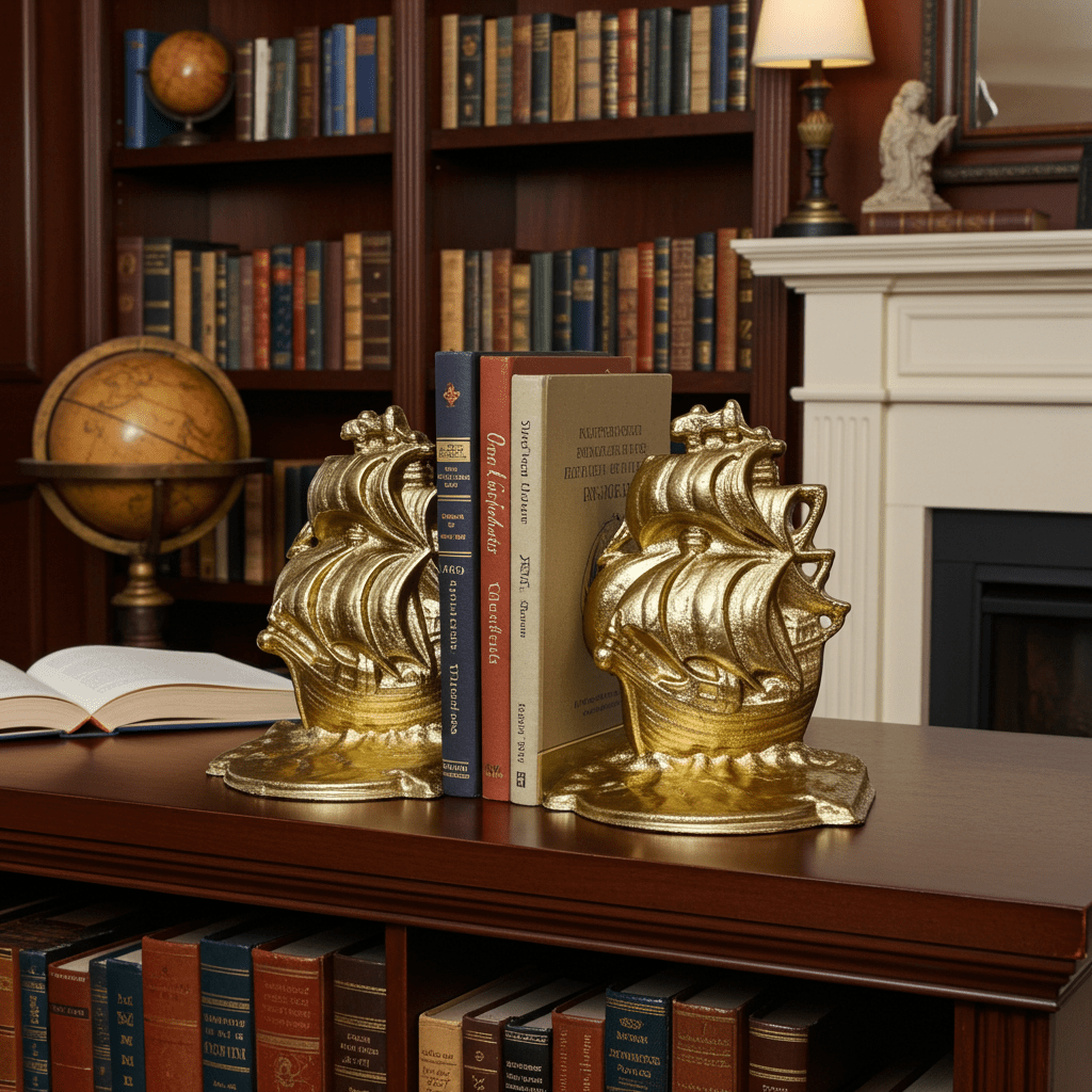 Vintage Brass Ship Bookends | Adelaide Clocks