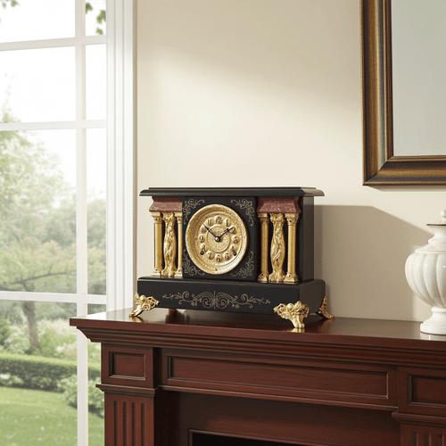 Original Antique Sessions USA Bell & Hammer Chime Mantel Clock | Adelaide Clocks