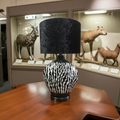 Black Zebra Table Lamp Décor | Adelaide Clocks