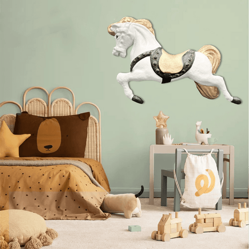 Vintage Carnival Horse Wall Hanging Sculpture | Adelaide Clocks