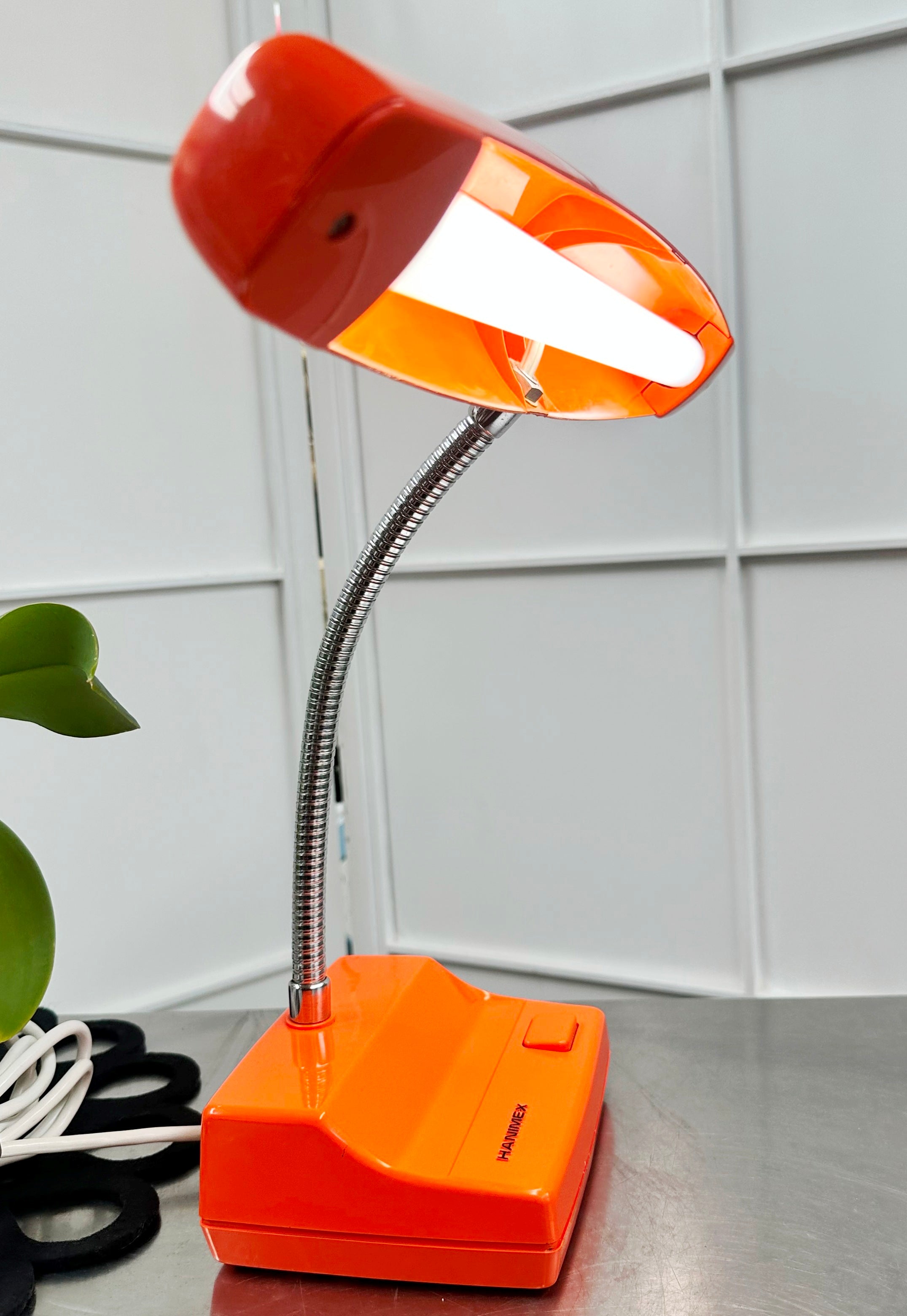 Vintage Hanimex Retro Dark Orange Table Desk Lamp | Adelaide Clocks