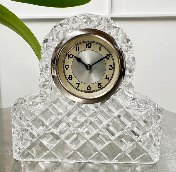 Vintage German Diamond Crystal Desk Mantel Clock | Adelaide Clocks