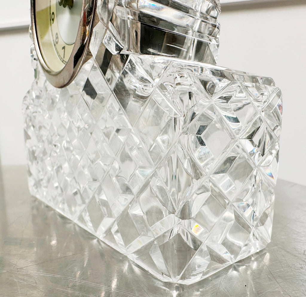Vintage German Diamond Crystal Desk Mantel Clock | Adelaide Clocks