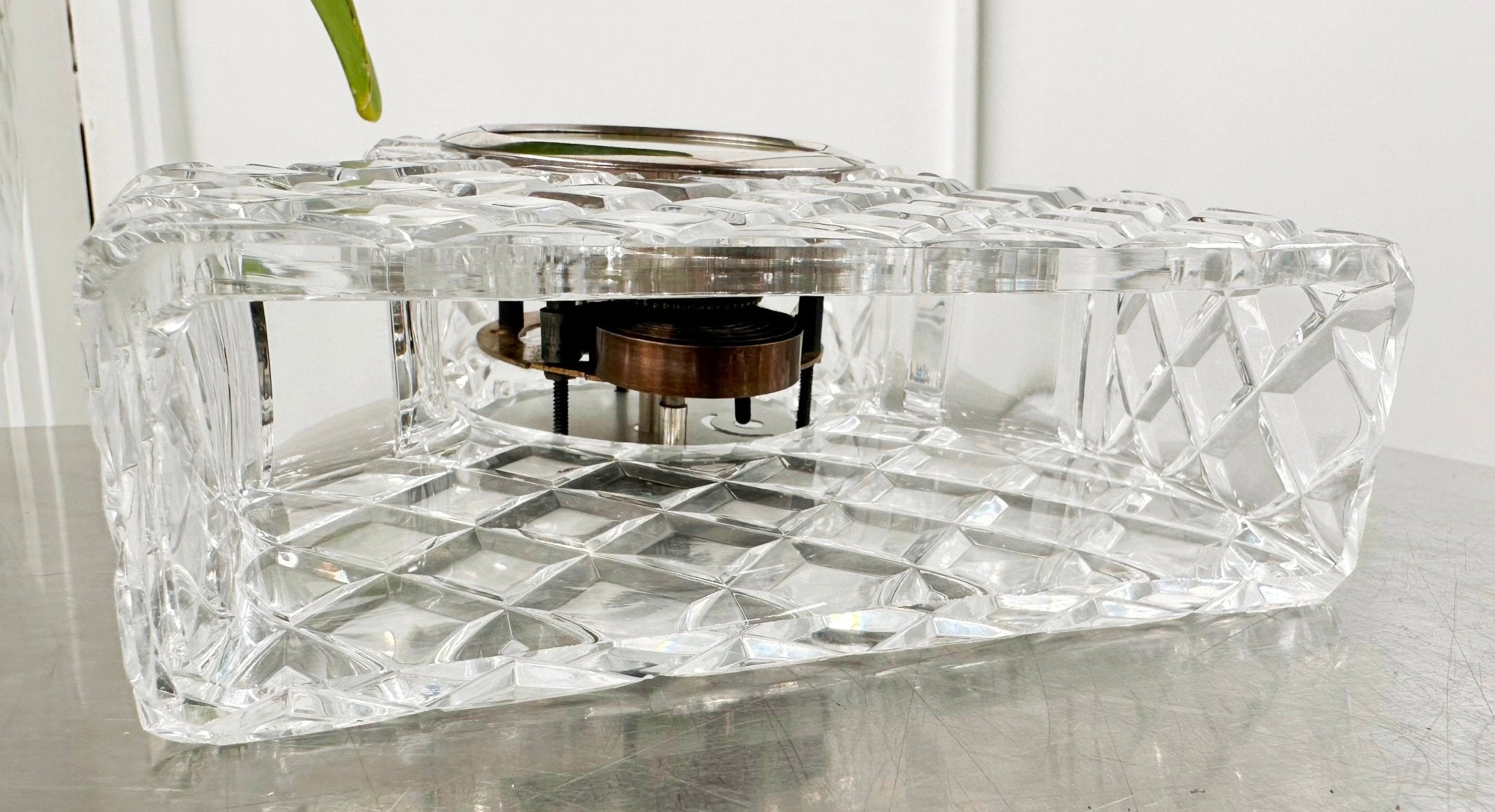 Vintage German Diamond Crystal Desk Mantel Clock | Adelaide Clocks