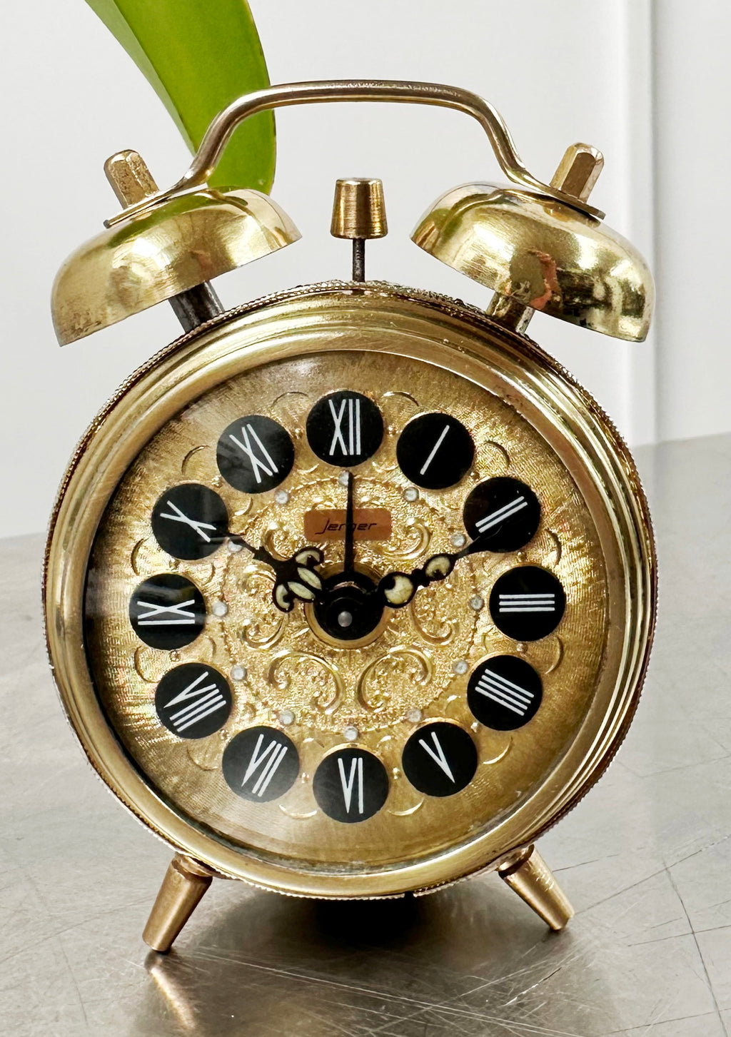 Vintage JERGER Twin Bell German Alarm Desk Clock | Adelaide Clocks