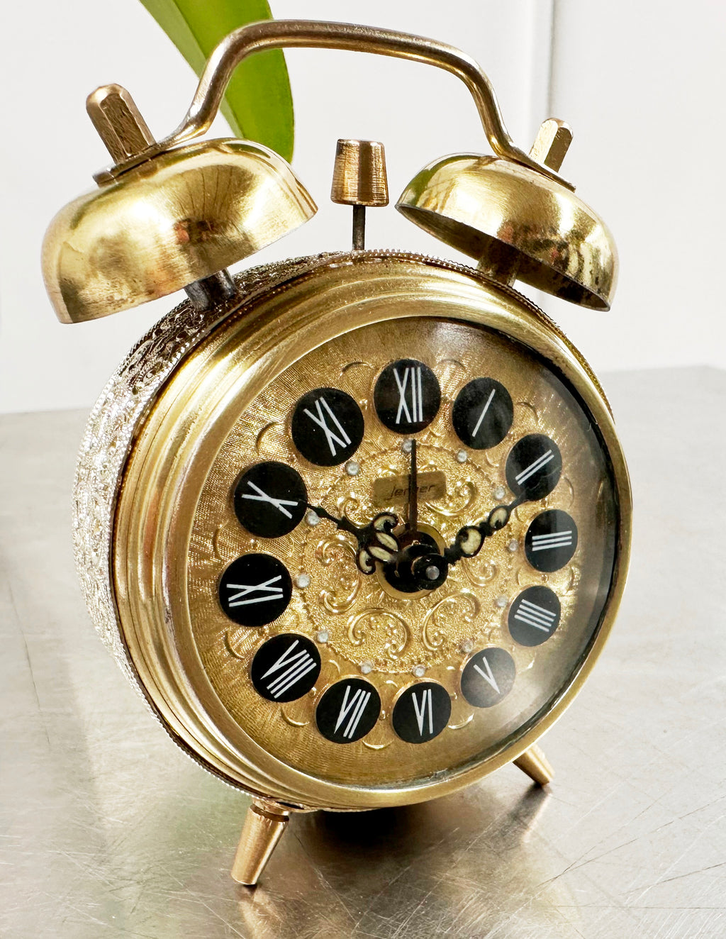 Vintage JERGER Twin Bell German Alarm Desk Clock | Adelaide Clocks