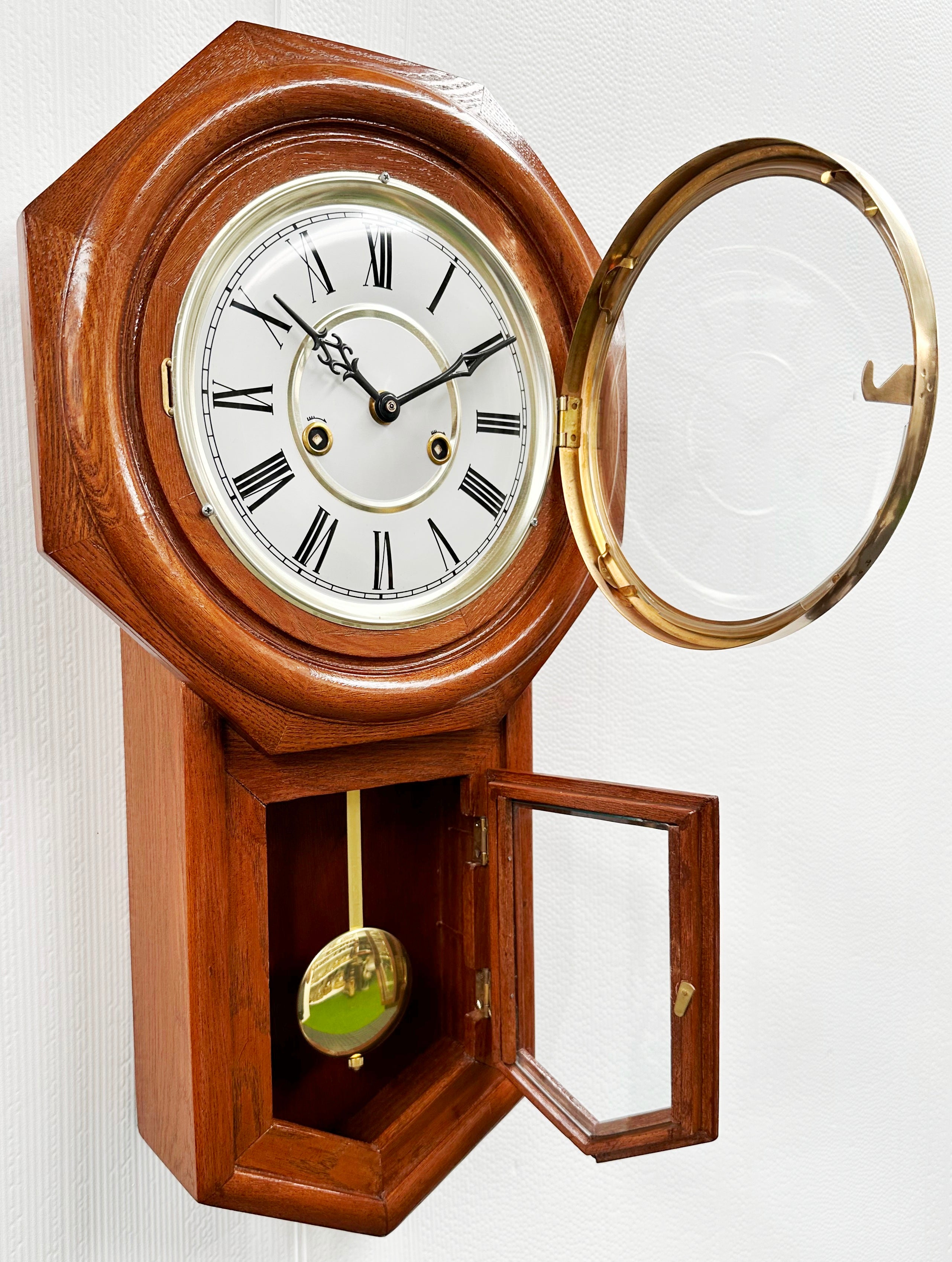 Vintage Regulator Pendulum Quartz Wall Clock | Adelaide Clocks