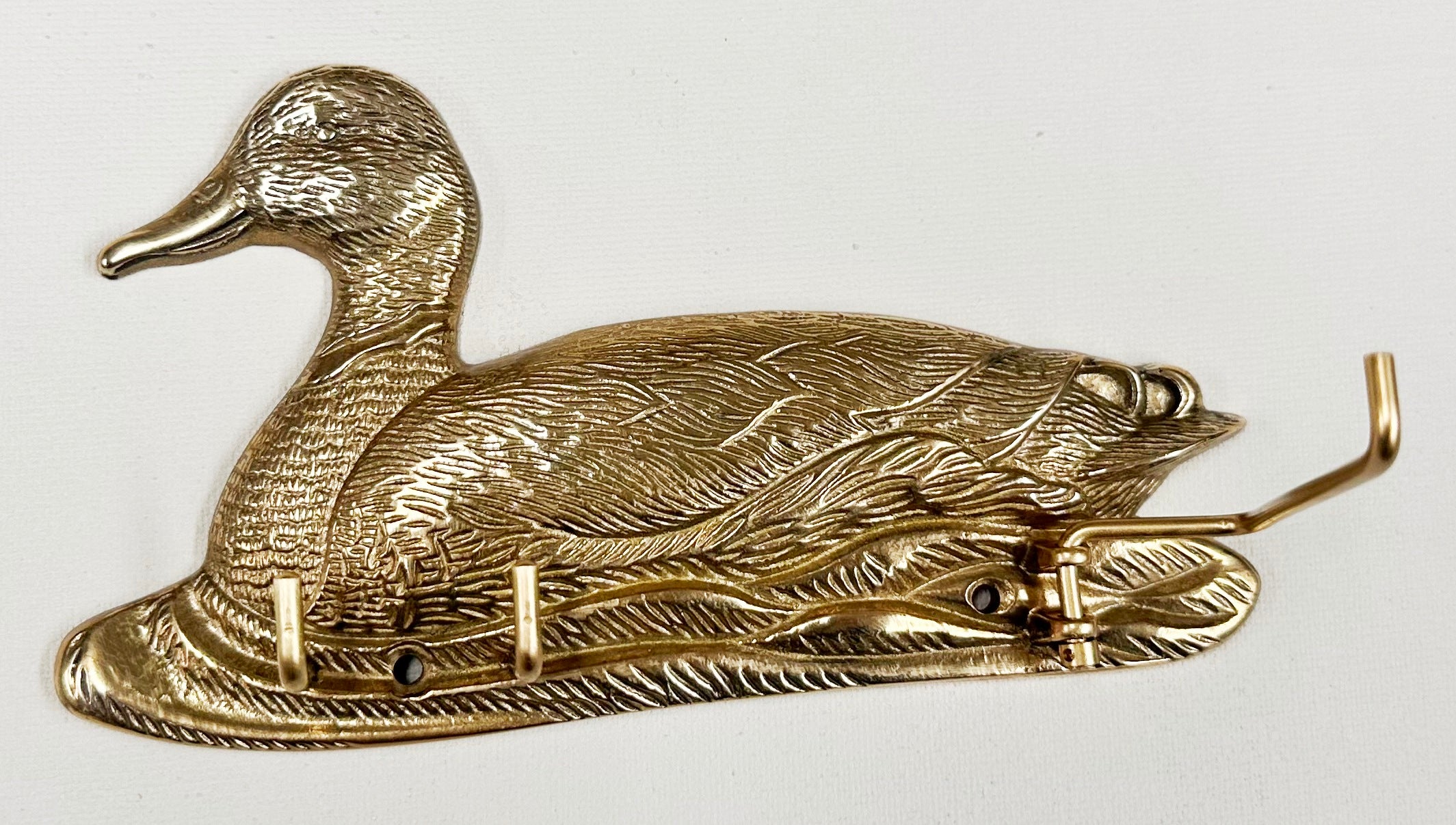 Vintage Brass Duck Wall Hanging Key Holder | Adelaide Clocks