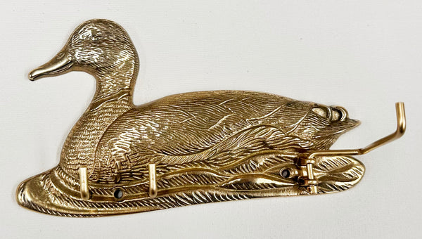 Vintage Brass Duck Wall Hanging Key Holder | Adelaide Clocks