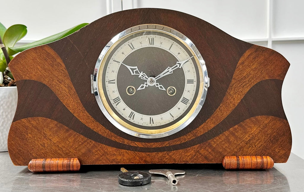 Vintage Enfield Hammer on Coil Strike Art Deco Mantel Clock | Adelaide Clocks