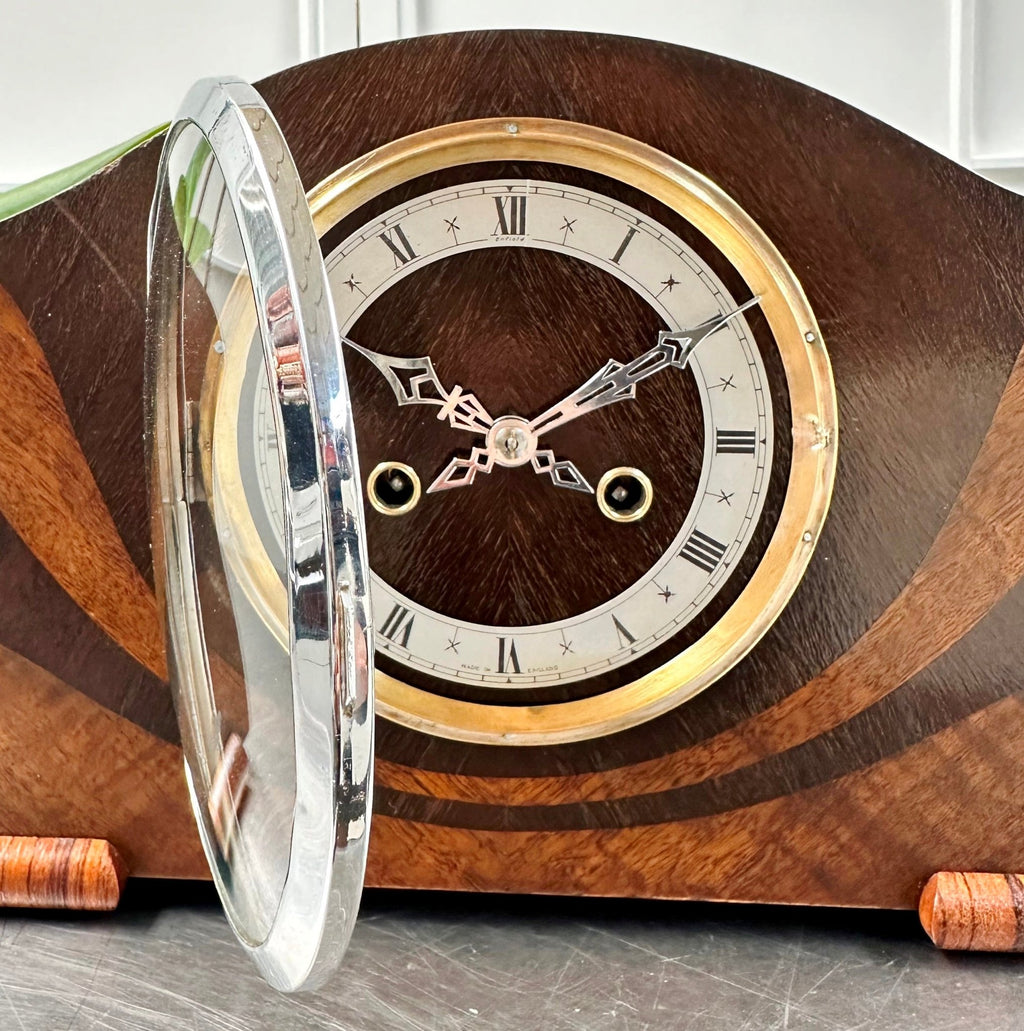 Vintage Enfield Hammer on Coil Strike Art Deco Mantel Clock | Adelaide Clocks