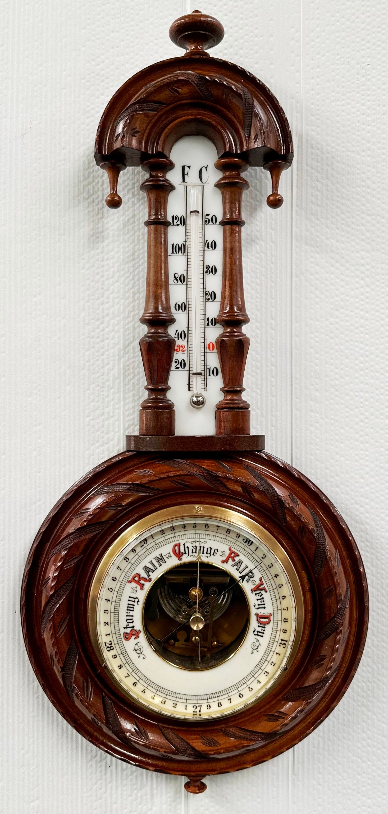 VIntage Barometer & Thermometer German Weather Station | Adelaide Clocks