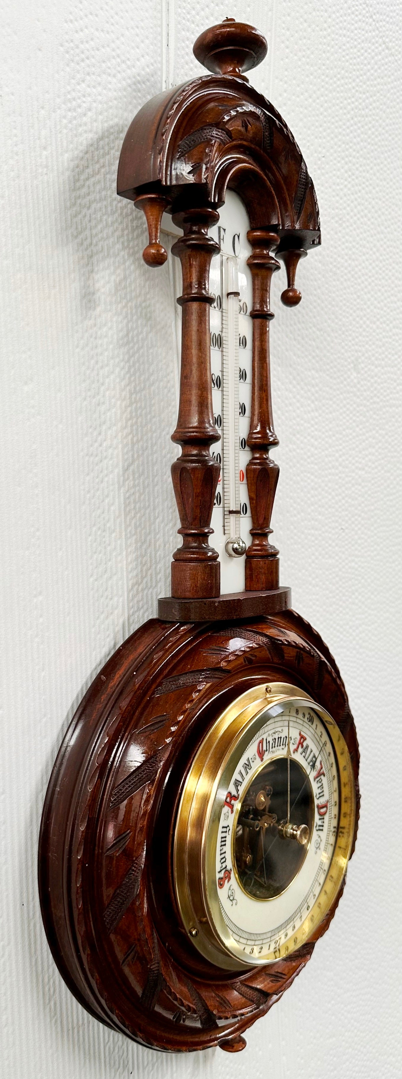 VIntage Barometer & Thermometer German Weather Station | Adelaide Clocks