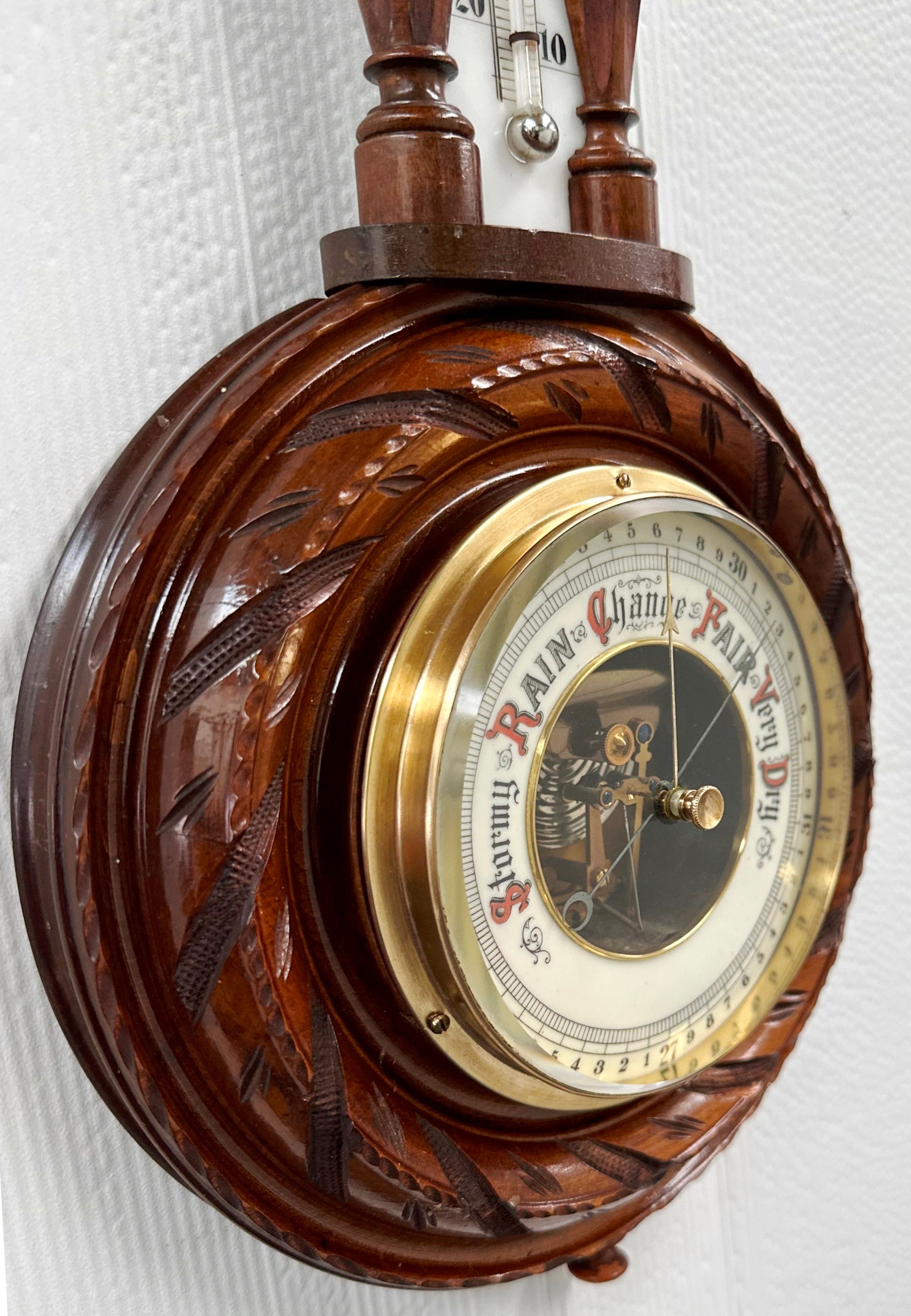 VIntage Barometer & Thermometer German Weather Station | Adelaide Clocks