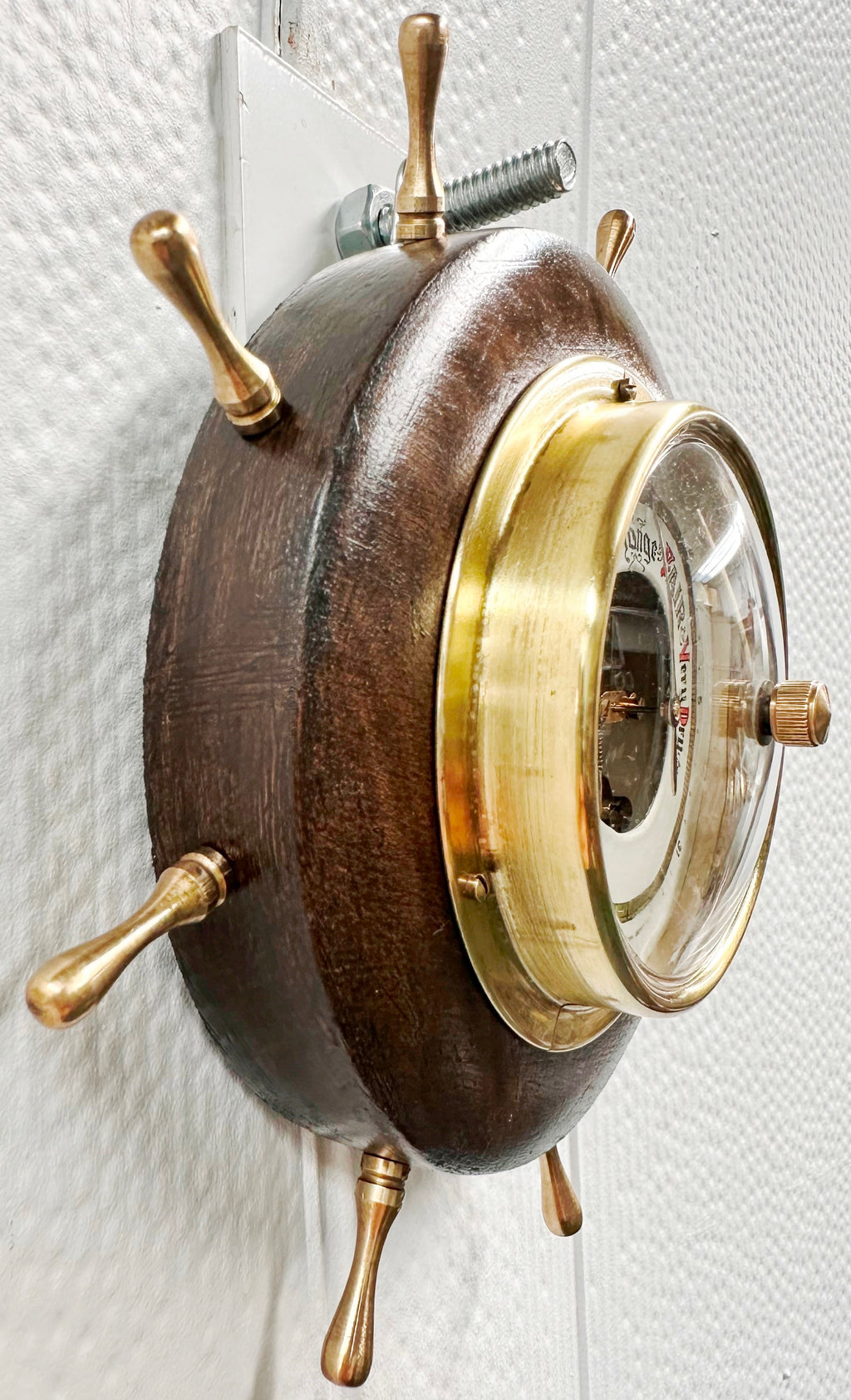 Vintage Ships Wheel German Wall Barometer | Adelaide Clocks