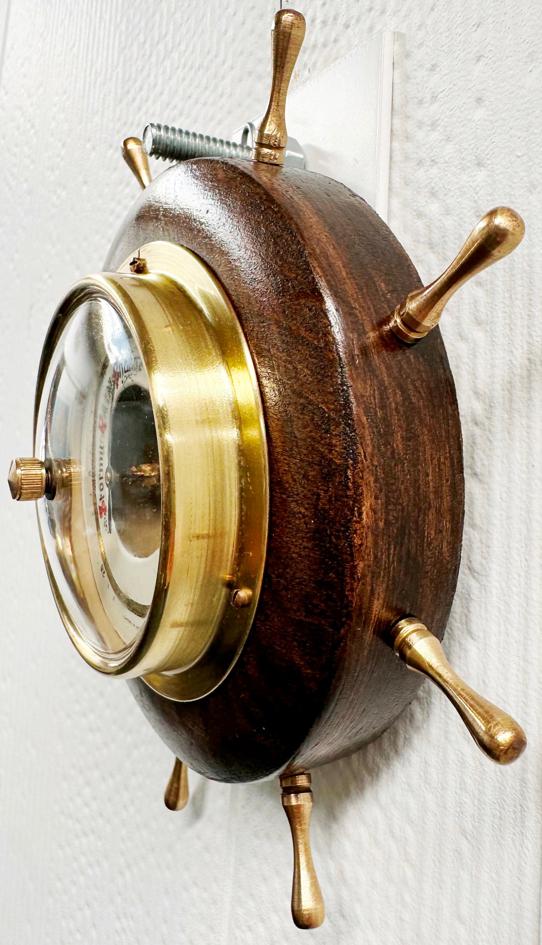 Vintage Ships Wheel German Wall Barometer | Adelaide Clocks