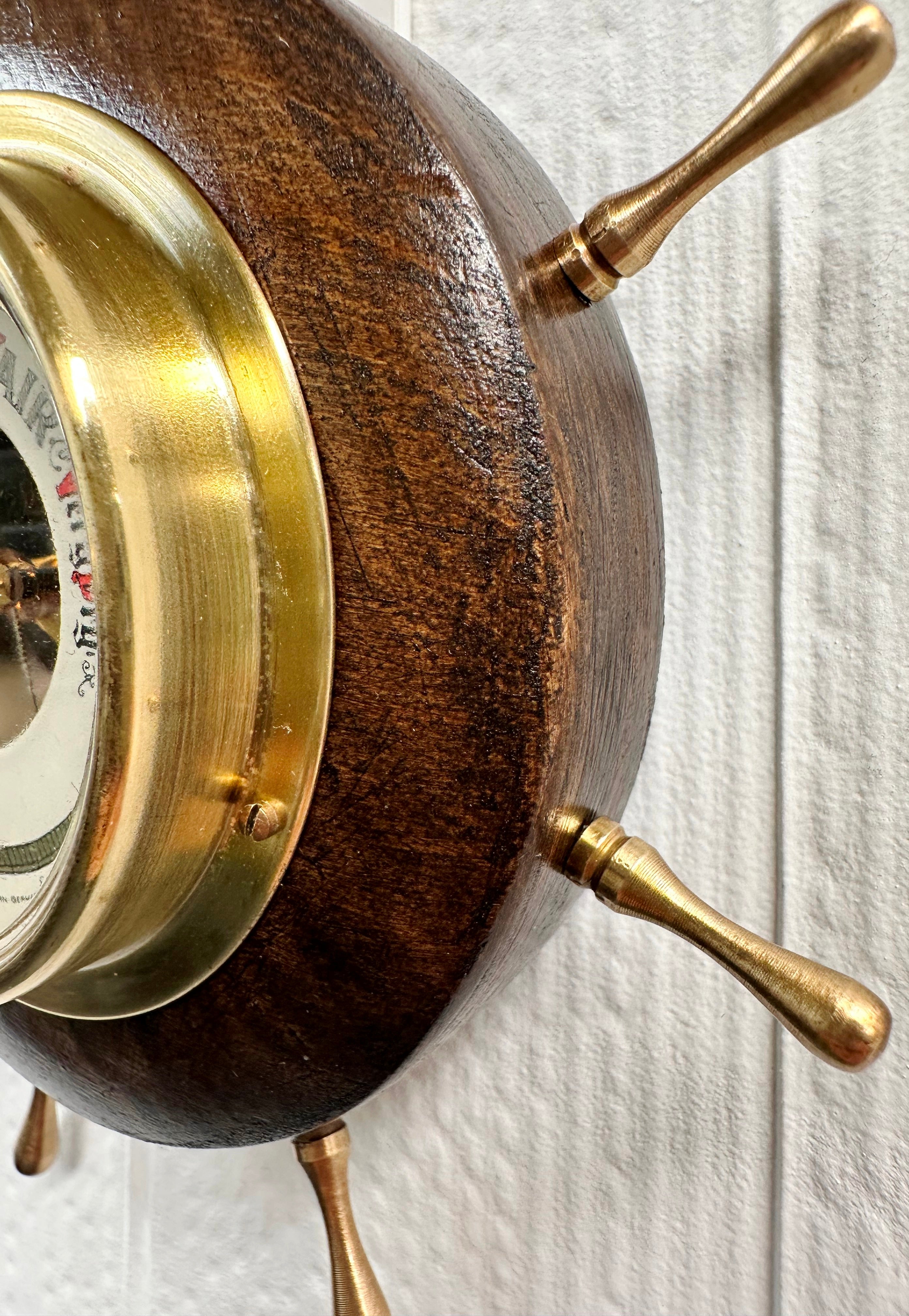 Vintage Ships Wheel German Wall Barometer | Adelaide Clocks