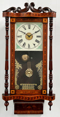 Antique New Haven Inlaid Bell Strike Wall Clock | Item# 2991 - Adelaide Clocks