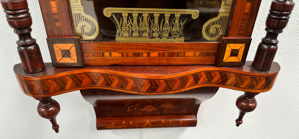 Antique New Haven Inlaid Bell Strike Wall Clock | Item# 2991 - Adelaide Clocks