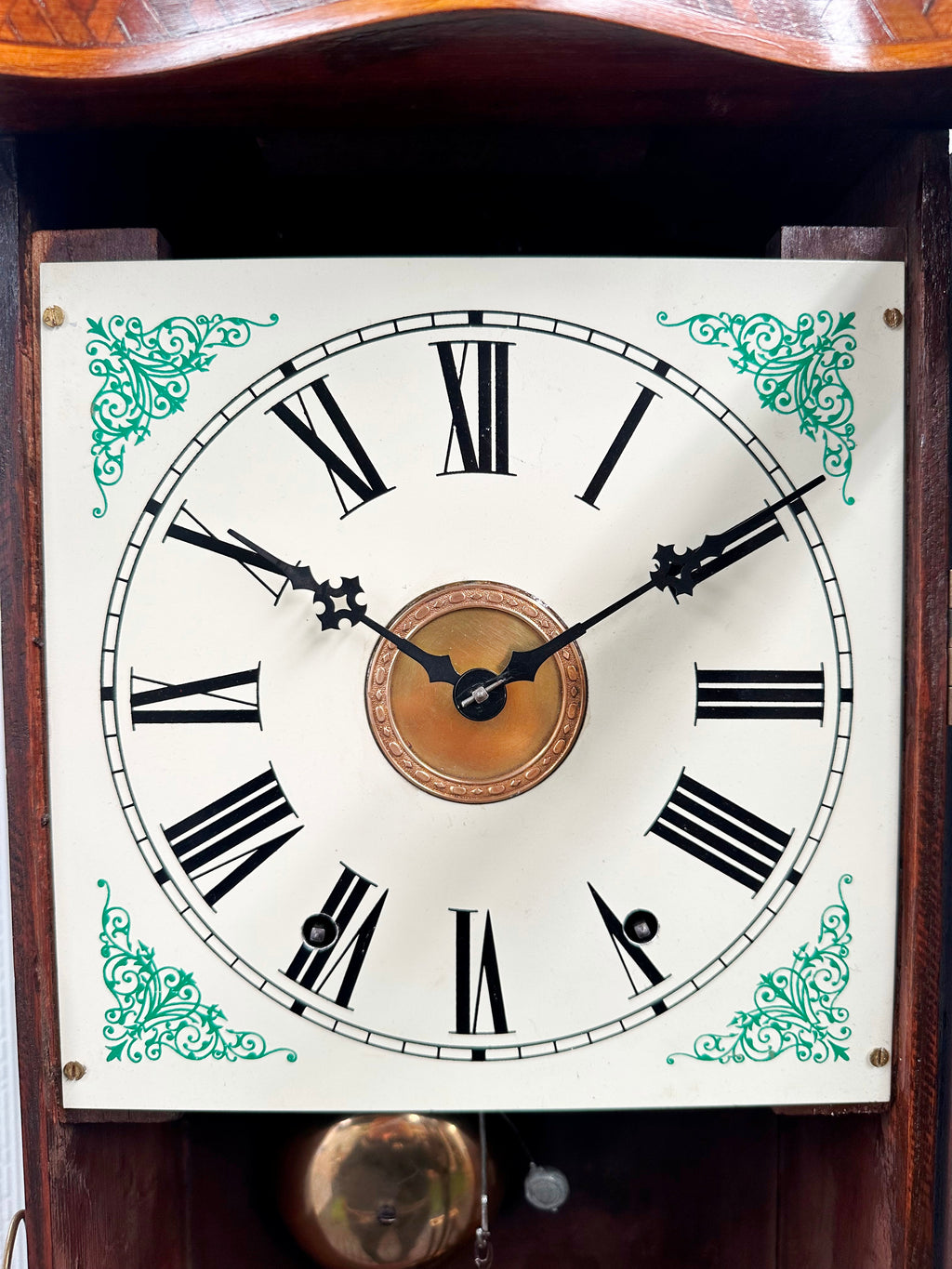 Antique New Haven Inlaid Bell Strike Wall Clock | Item# 2991 - Adelaide Clocks