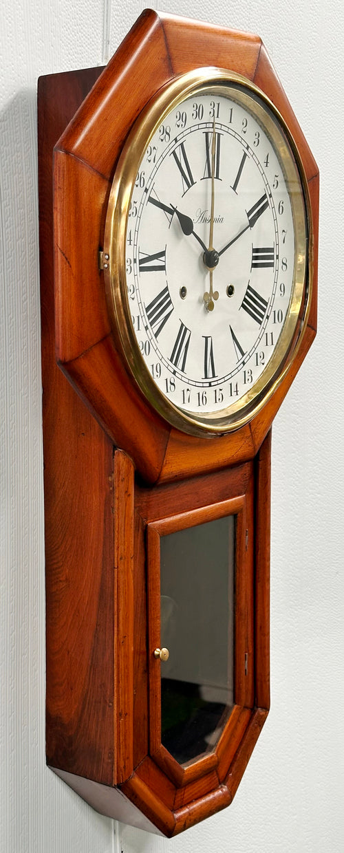 Antique ANSONIA 31 day Calendar Drop Dial Octagon Wall Clock | Adelaide Clocks