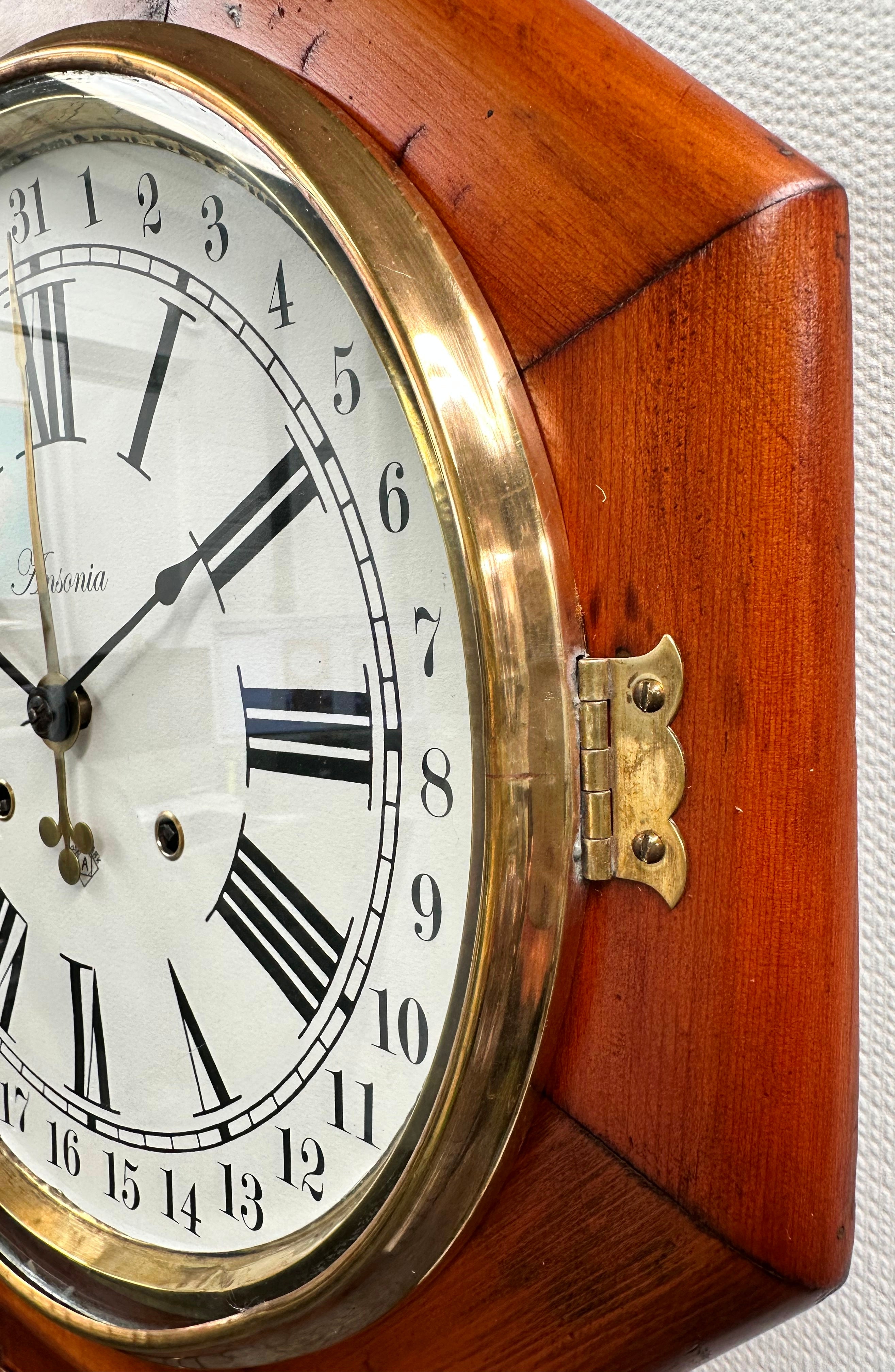 Antique ANSONIA 31 day Calendar Drop Dial Octagon Wall Clock | Adelaide Clocks