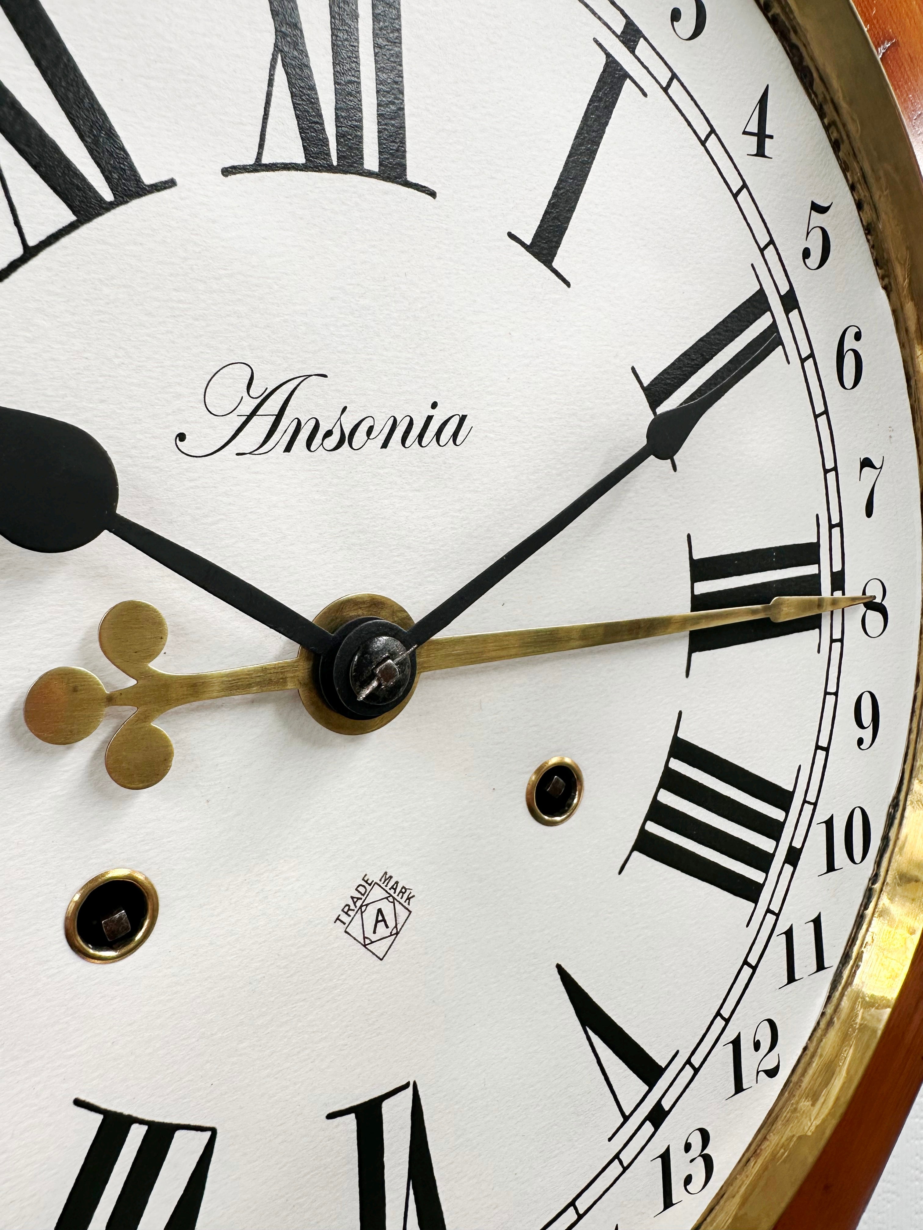 Antique ANSONIA 31 day Calendar Drop Dial Octagon Wall Clock | Adelaide Clocks