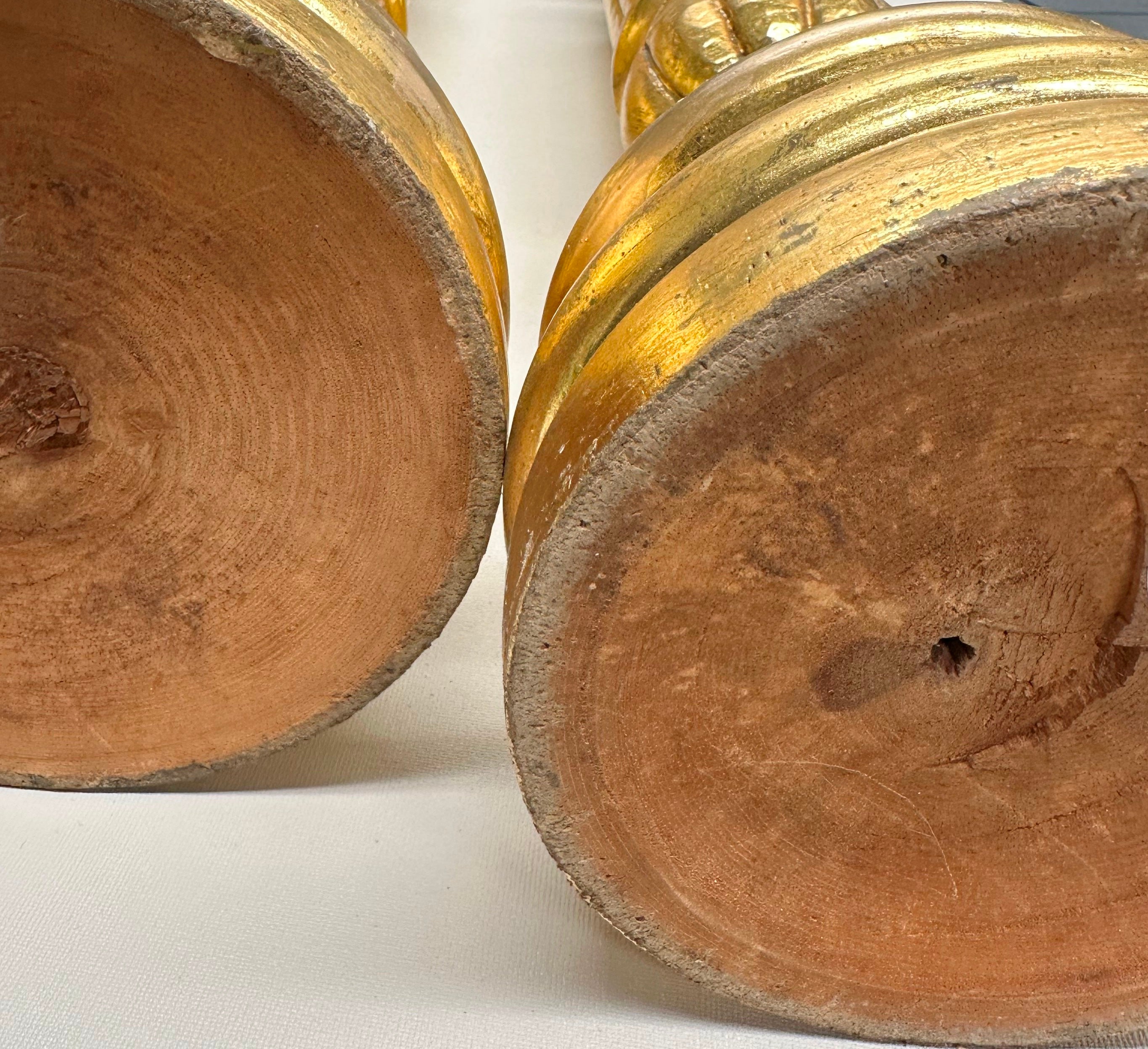 Vintage Gold Gilt
Ornate Wooden Pair of
Pedestal Candle Holders | Adelaide Clocks