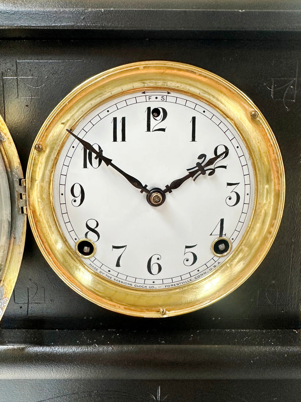 Antique Session Hammer on Bell and Coil Strike Mantel Clock | Adelaide Clocks