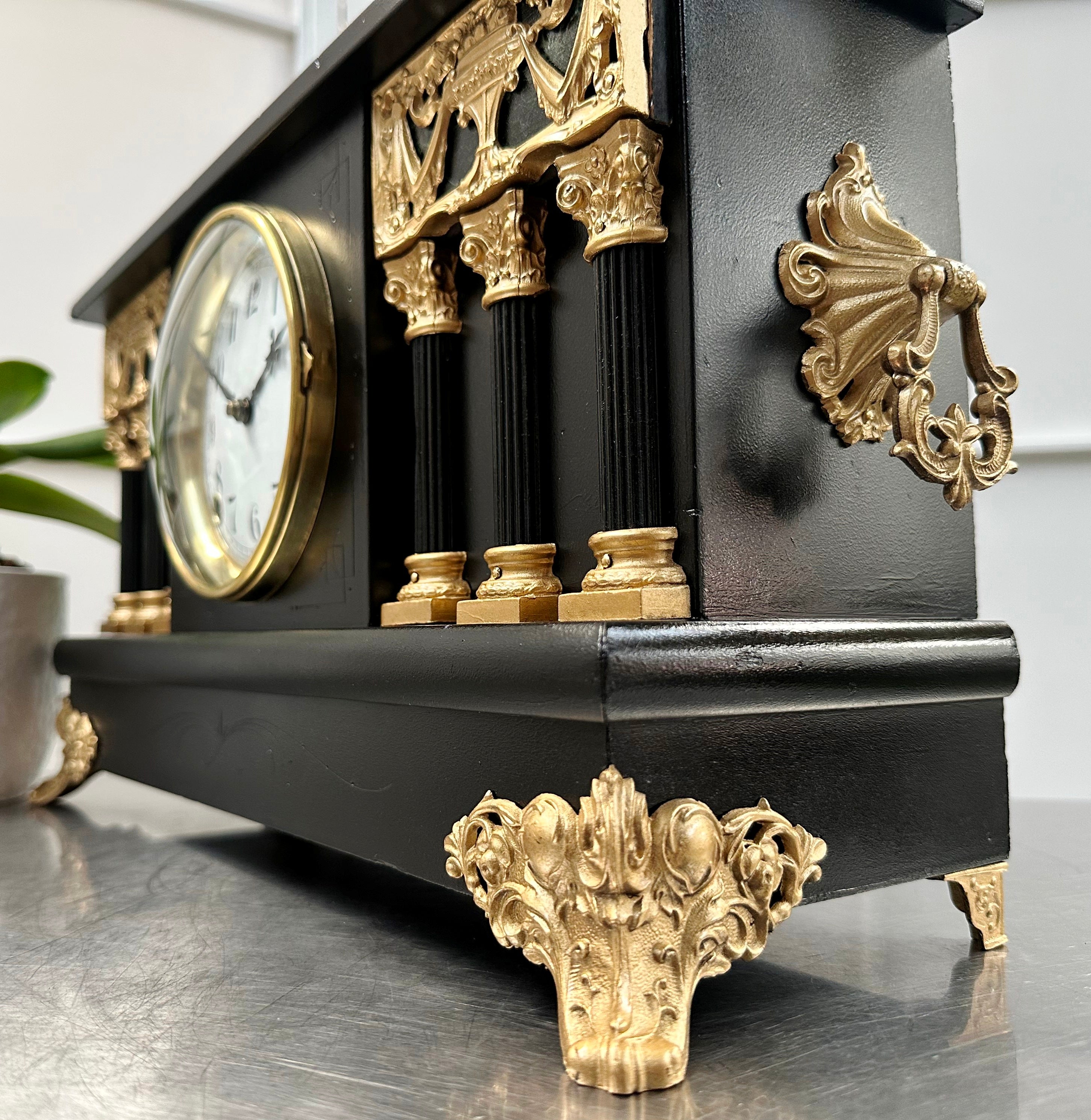 Antique Session Hammer on Bell and Coil Strike Mantel Clock | Adelaide Clocks