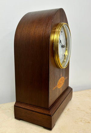 Antique Oak Sessions Hammer on Coil Chime Mantel Clock | eXibit collection