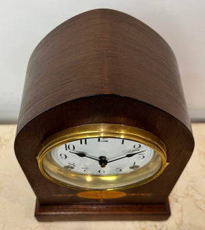 Antique Oak Sessions Hammer on Coil Chime Mantel Clock | eXibit collection