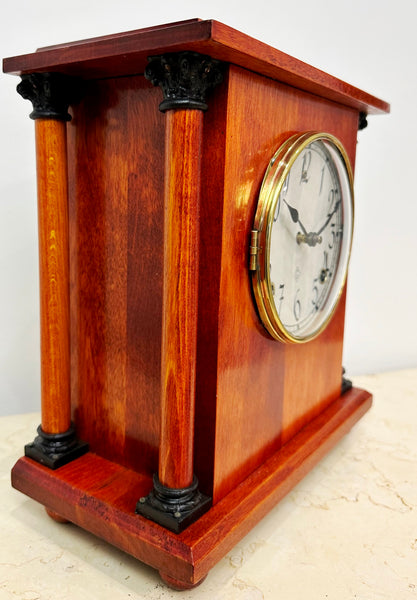 Antique GILBERT U.S.A Bell and Hammer on Coil Chime Mantel Clock | eXibit collection