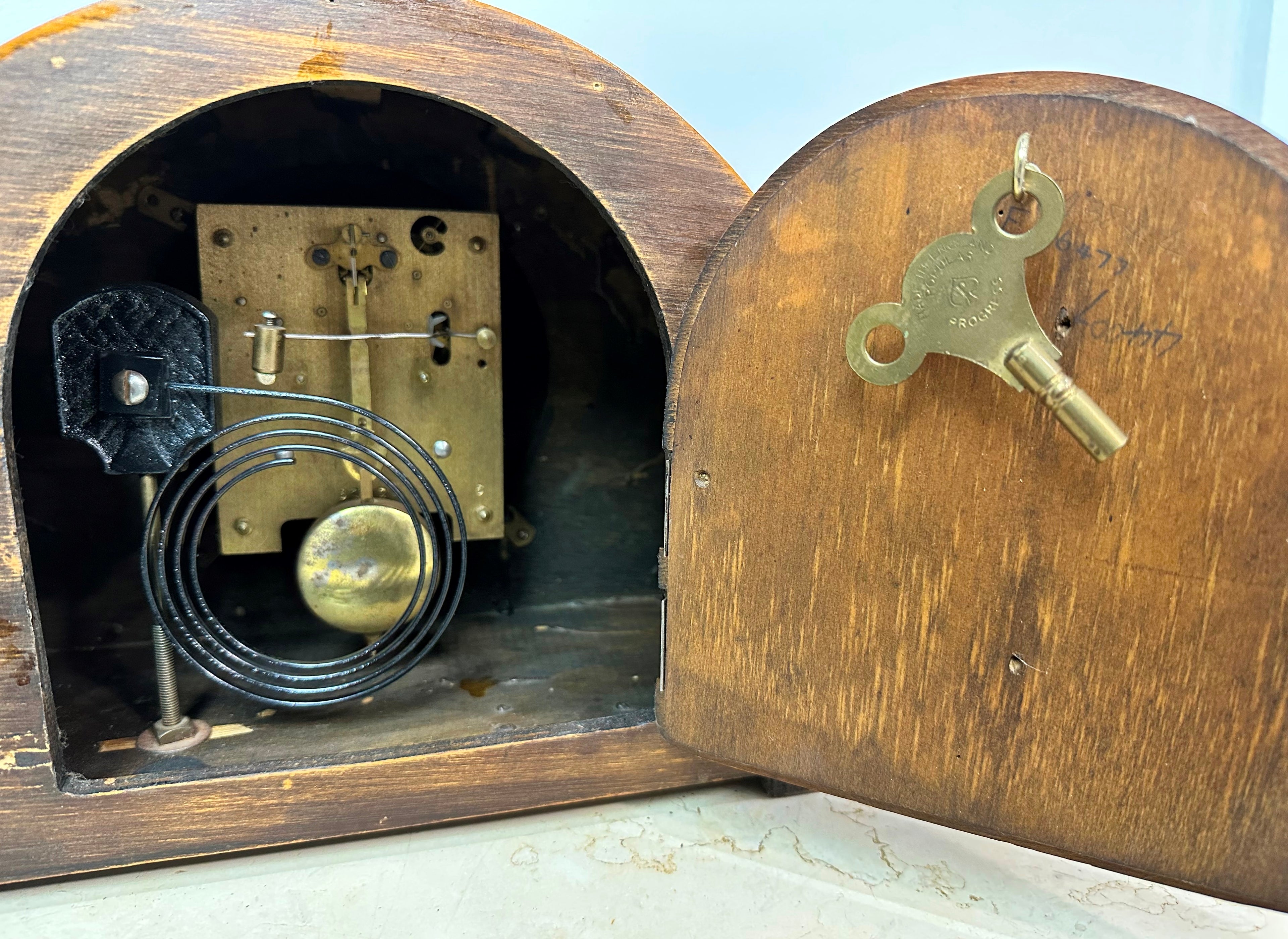 Vintage Hammer on Coil Chime Mantel Clock | Adelaide Clocks