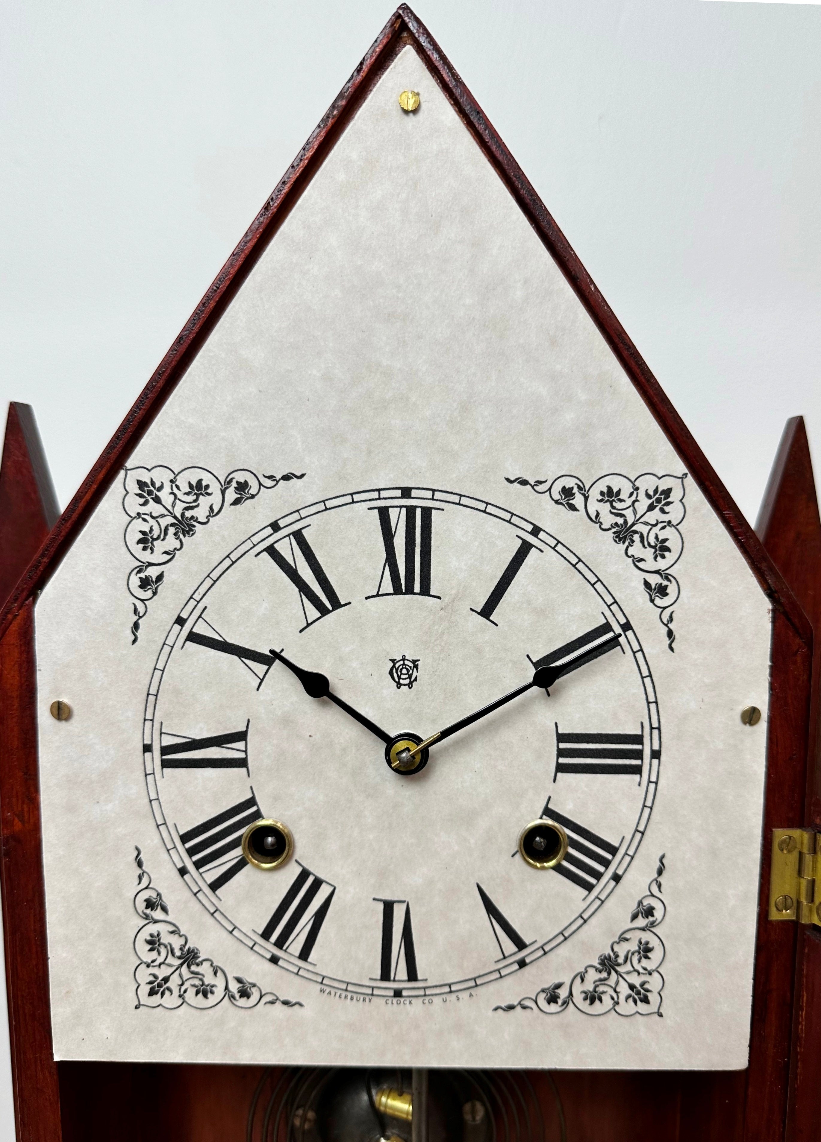 Antique Steeple Waterbury Hammer on Coil Chime Mantel Clock | Adelaide Clocks