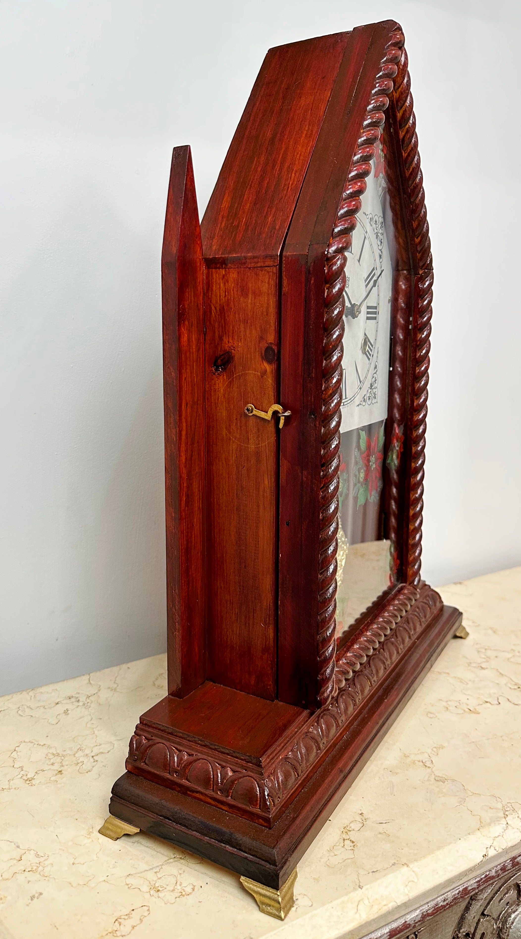 Antique Steeple Waterbury Hammer on Coil Chime Mantel Clock | Adelaide Clocks