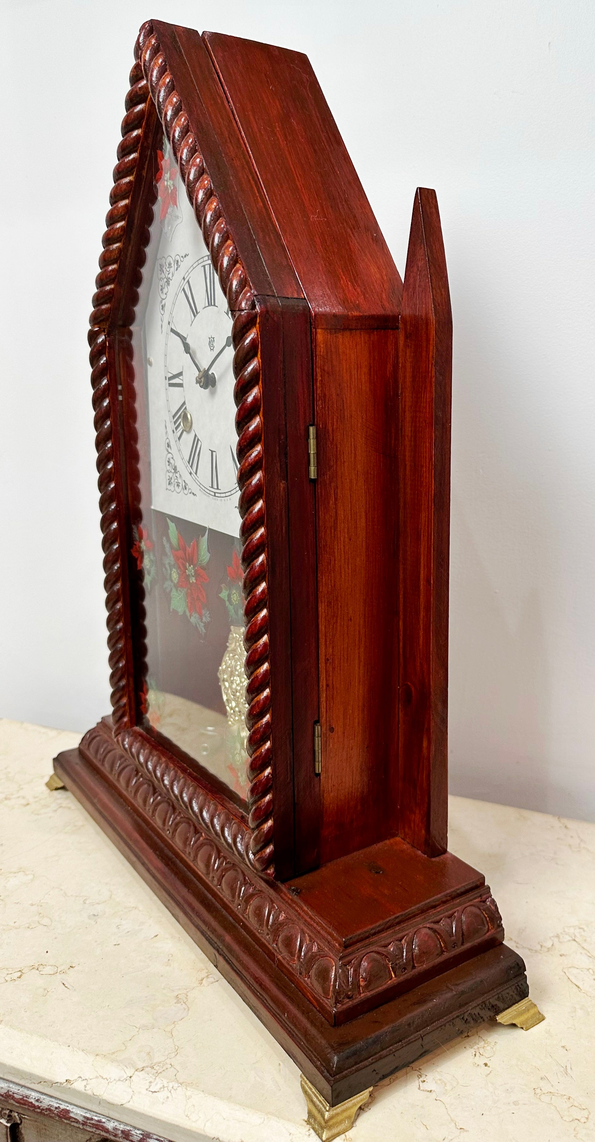 Antique Steeple Waterbury Hammer on Coil Chime Mantel Clock | Adelaide Clocks