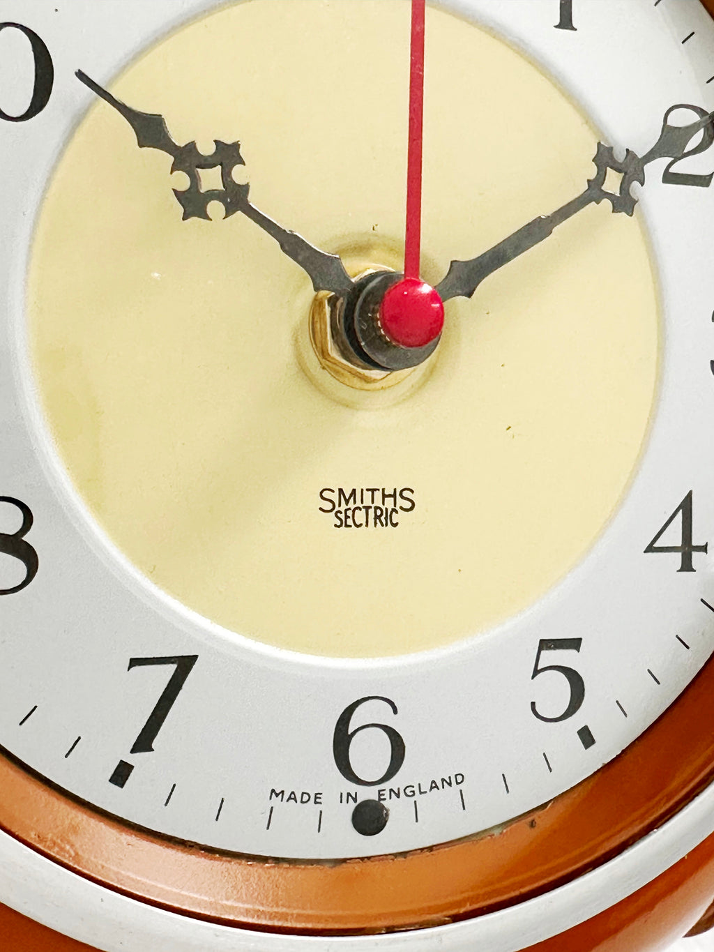 Vintage Orange Bakelite Smiths Sectric Kitchen Wall Clock | Adelaide Clocks