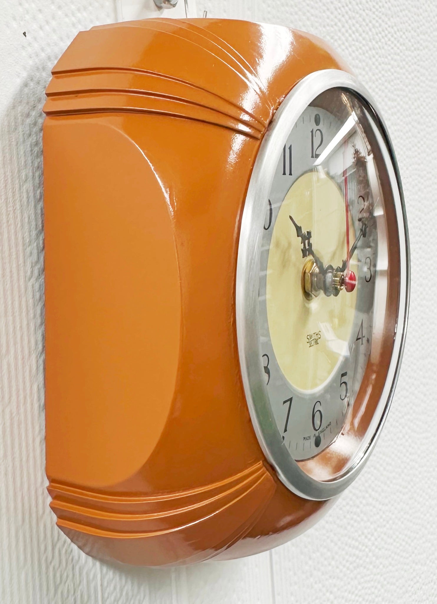 Vintage Orange Bakelite Smiths Sectric Kitchen Wall Clock | Adelaide Clocks