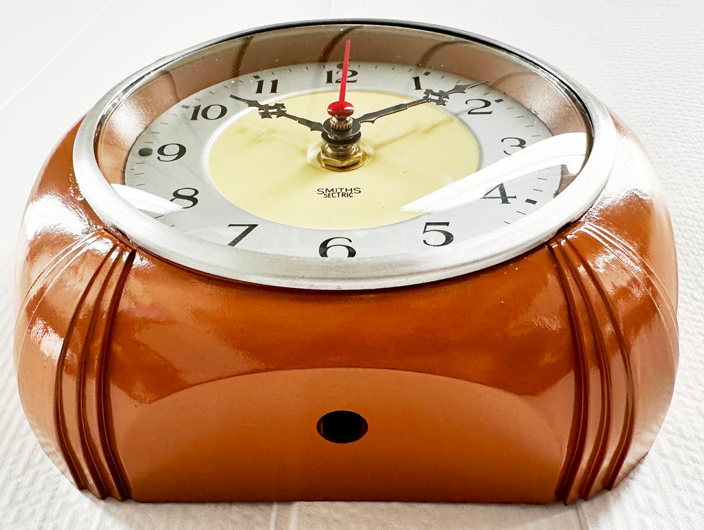 Vintage Orange Bakelite Smiths Sectric Kitchen Wall Clock | Adelaide Clocks