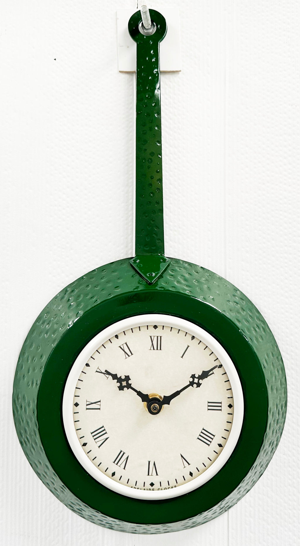 Vintage Green Frying Pan Kitchen Wall Clock | Adelaide Clocks