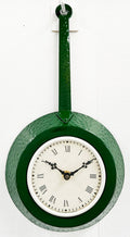 Vintage Green Frying Pan Kitchen Wall Clock | Adelaide Clocks